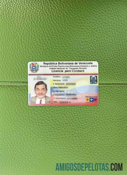 Venezuela DL fotovisual frontal amostra